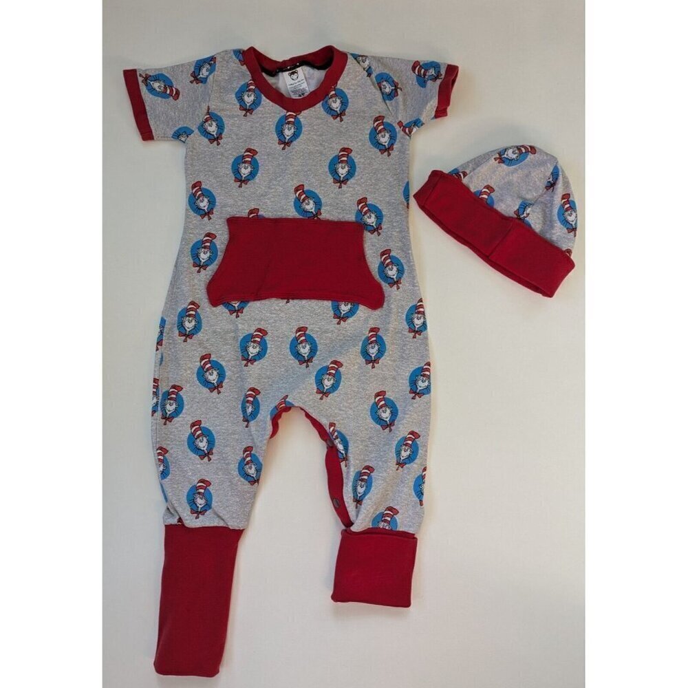 Dr. Seuss 'Grow With Me' Romper And Matching Hat 3T Handmade Unisex